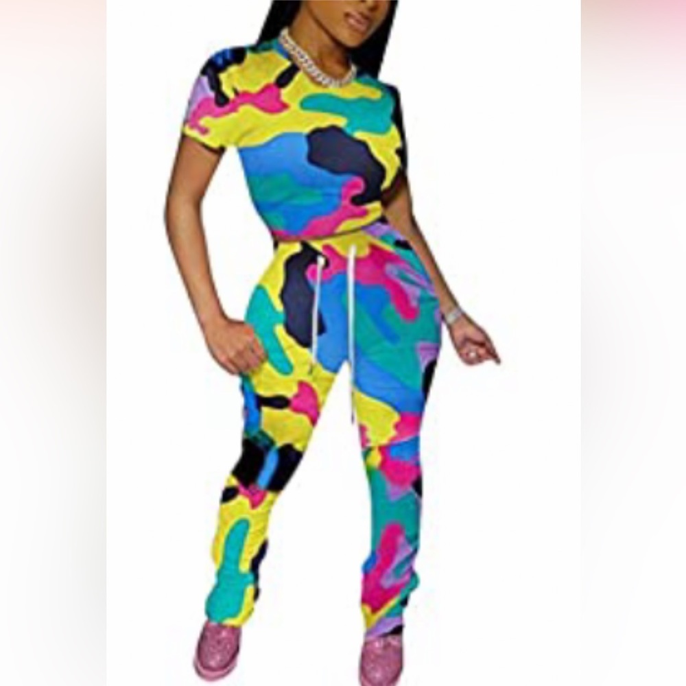 Multi Colored Camo 2pc Set - image 1
